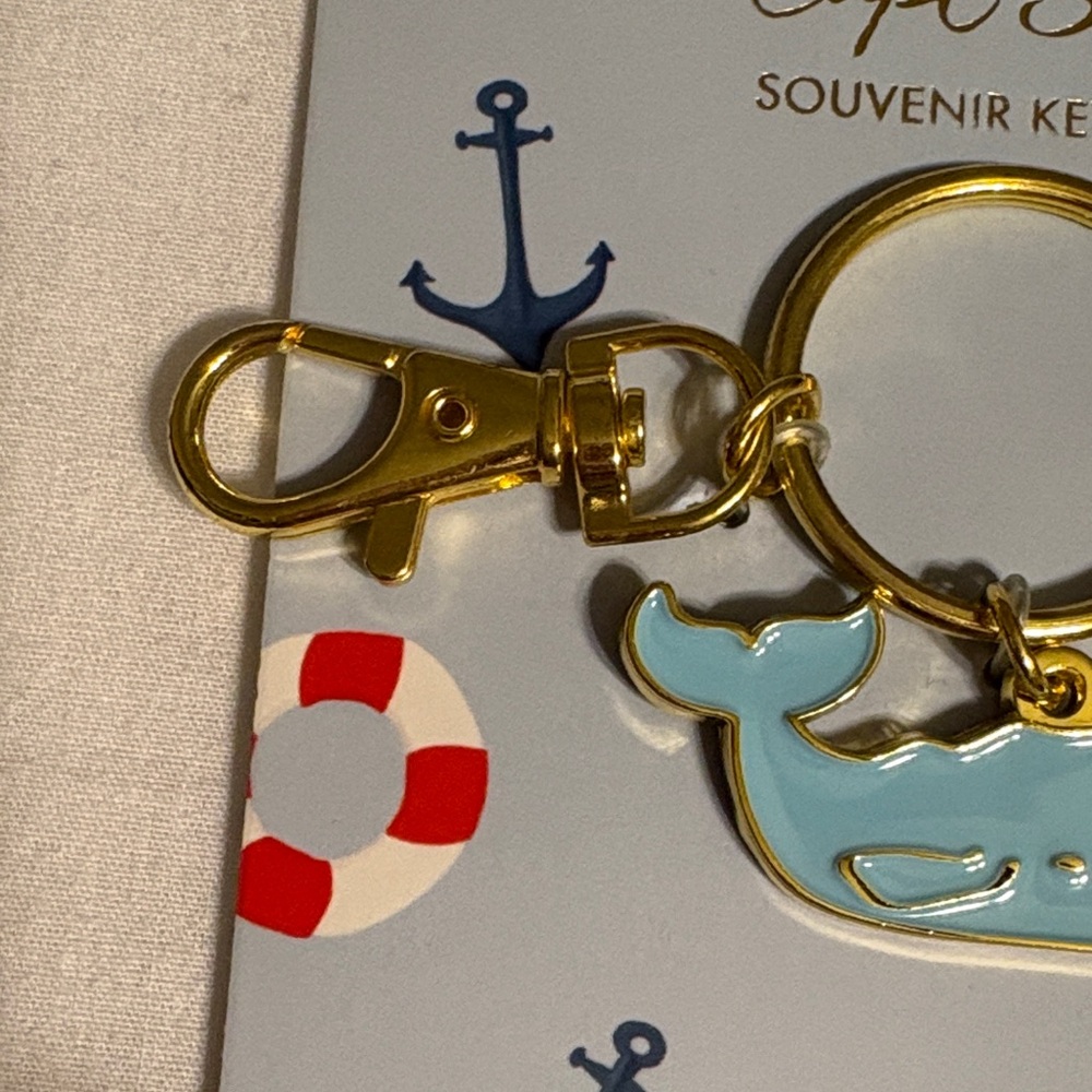 Cape Shore Whale Keychain with Gold Accents - Picture 7 of 7
